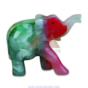 Premium fait à la main Onyx éléphant Art décor à collectionner multicolore pierre naturelle élégance tailles personnalisées Portable bureau à domicile artisanat - Product Image 6