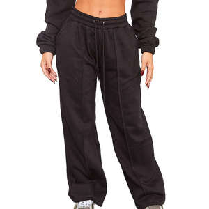 Tenues personnalisées 2 pièces Survêtements pour femmes Sweat-shirt court à manches longues 100% coton Baggy Jogger Ensemble de pantalons de survêtement Dames Sweatuit - Product Image 5