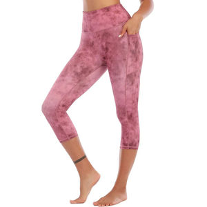 2025 Sublimation Gym <b>Capri</b> Exercise Workout <b>Leggings</b> Sportswear Fitness Yoga Gym <b>Capri</b> For Sale Made In Pakistan OEM Service - Product Image 2