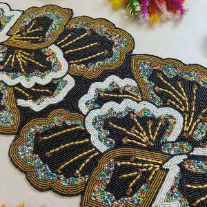 แผ่นรองจานหรูหราประดับลูกปัด ทำมือ ทนทาน กันลื่น - Product Image 6