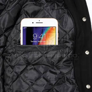 Hommes à la mode en cuir manches Varsity Jacket Classic Sports Bomber Jacket pour l'hiver Streetwear Fashion - Product Image 6