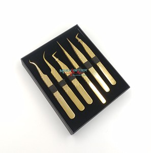 Pinzas profesionales para extensión de pestañas con nuevo diseño, pinzas para pestañas con mango de diamante, pinzas de acero inoxidable con logotipo personalizado - Product Image 2
