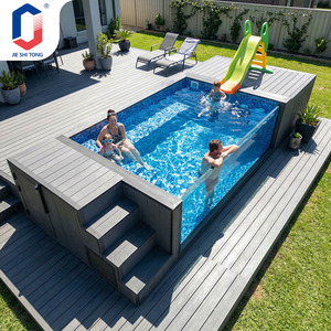 สระว่ายน้ำไฟเบอร์กลาสแบบตั้งพื้นกลางแจ้งสำหรับใช้ในสวนหลังบ้านสำหรับครอบครัว - Product Image 1