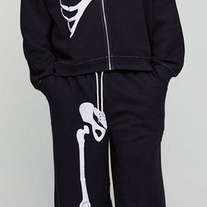 Custom Oversized Rhinestone Tracksuits Baggy Style Acid Washed Tracksuits Zip up Hoodie and <b>Sweatpants</b> <b>Set</b> for Men - Product Image 3