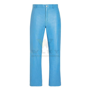 Pantalon en cuir décontracté pour hommes de haute qualité Top vente taille moyenne Streetwear couleur unie avec la dernière décoration hiver léger - Product Image 1