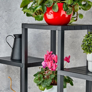 Estantes plegables de plástico negro multicapa, unidades de estantes decorativos, unidades de estantería de exhibición de 6 niveles, estante plegable de almacenamiento - Product Image 3