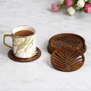Juego de Posavasos de Madera Natural Diseñado para Resistir el Calor y Controlar la Humedad Durante el Uso de Bebidas - Product Image 6