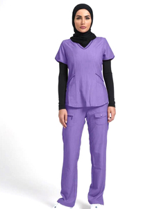 Uniformes de gommage d'hôpital pour femmes | Polyester coton infirmière médecin personnel hôpital clinique blouses uniformes ensembles Logo personnalisé - Product Image 5