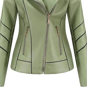 Veste en cuir véritable pour femmes qui convient à tous les styles avec des lignes ajustées Confort fonctionnel et look intemporel - Product Image 4