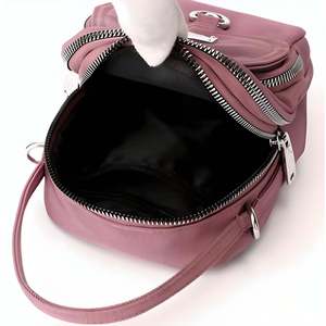 Sac à bandoulière Iris élégant pour femme, style preppy/vintage/japonais/bohème, double fermeture éclair, chaîne, cuir perlé/PU pour l'été - Product Image 5