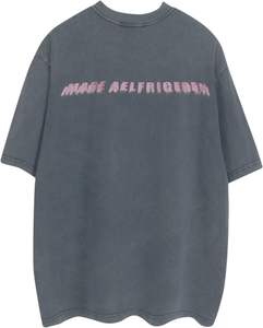 เสื้อยืดลำลองแนวสตรีทผ้าคอตตอน100% โลโก้ด้านหน้าทรงหลวมเข้ารูป - Product Image 2