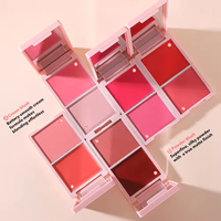Poudre pressée personnalisée et en gros Palette de fard à joues personnalisée Fard à joues hautement pigmenté Rouge à lèvres Fard à joues Marque privée pour femmes