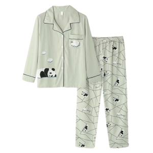 Ensemble de pyjama de luxe pour femmes grande taille, en satin respirant, avec boutons, vêtements de nuit doux, léger, motif uni, été, automne, printemps - Product Image 3