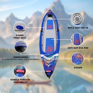 Kayak gonflable commercial biplace avec couleurs, logo et emballage personnalisés pour les écoles <span class=keywords><strong>de</strong></span> sports nautiques et les flottes <span class=keywords><strong>de</strong></span> location - Product Image 2