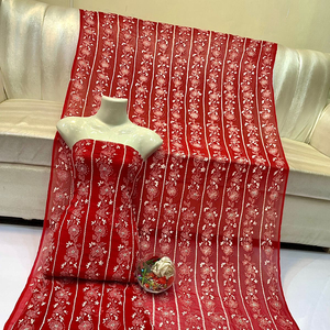 Ssumaira Collection 2 Pc Unstitched Kacha Tarkashi trajes Soft PK Chiffon Anarkali - Product Image 1