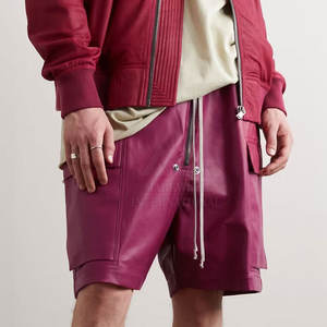 กางเกงขาสั้นหนังสำหรับผู้ชายกางเกงขาสั้นทำจากหนังแบบสั่งทำสีดีไซน์ใหม่ - Product Image 2