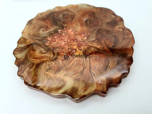 Ensemble de sous-verres en résine durable, faits à la main, réutilisables, carrés, sous-verres de luxe pour le thé, le café, couleurs personnalisées, Tradebyd - Product Image 6