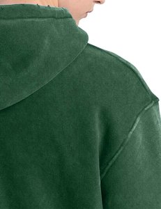 Sweat-shirt à capuche surdimensionné pour homme, vert uni, en coton French Terry, décontracté, avec poche, pour l'automne - Product Image 5