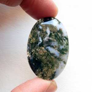 Vente en gros OEM Agate mousse naturelle Cabochon de pierres précieuses de taille ovale lisse approvisionnement en vrac pour l'utilisation de bijoux - Product Image 1