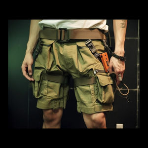 Shorts Homme Streetwear Personnalisés en Denim Tricoté Brodé, Respirants, Imperméables, Écologiques, Taille Mi-Haute, Coupe Droite, Légers, pour l'Été - Product Image 4