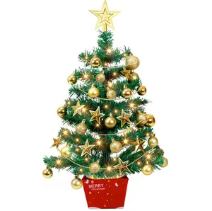 Künstlicher Weihnachts baum Mit goldenem Stern und Kugeln PVC-Material Weihnachts dekoration Artikel kunden spezifisches Design im Großhandel