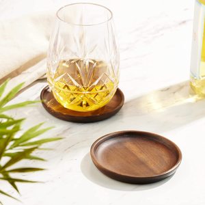 Sous-verres en bois d'acacia poli Tailles personnalisées carrées rondes durables pour les paramètres de bar de restaurant et de table à manger - Product Image 4