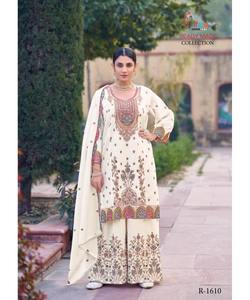 Salwar Kameez indien élégant 3 pièces avec des manteaux modestes pour les femmes en costume caftan de style Dubaï - Product Image 2