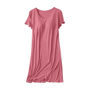 ใหม่สำหรับชุดกลางคืนโมดอลสำหรับผู้หญิงชุดนอนบราแขนสั้นพร้อมแผ่นรองหน้าอกชุดนอนบราฟรีไซส์ใหญ่ - Product Image 3