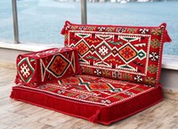 Sièges de sol arabes Canapé de sol arabe Sol de siège arabe | 90x70x10cm 3 pièces 1 Set
