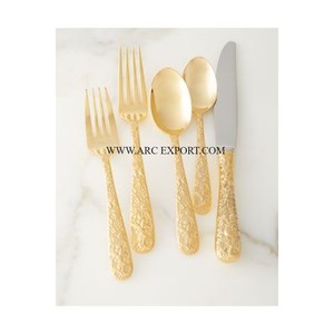 Couverts alimentaires lot de 5 couverts de table en laiton pur poli or décoration classique couverts couverts avec poignées design à vendre - Product Image 4