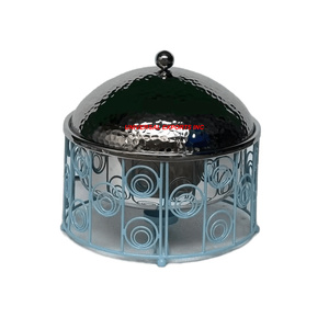 Calentador de alimentos de acero inoxidable, hecha a mano cazuela de diseñador de buena calidad, vajilla de mesa de forma redonda, olla caliente de metal - Product Image 5