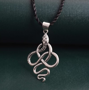2026 Latest Design Gothic <b>Snake</b> Pendant Vintage Brass Pendant Women Silver Plated Gothic <b>Snake</b> Charm Wholesale/OEM/ODM - Product Image 3
