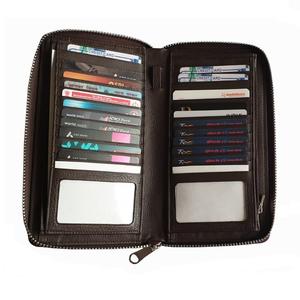 High Quality Latest Design Soft PU Leather Brown Long Travel <b>Wallet</b> with Multiple Card Slots Purse <b>RFID</b> protection - Product Image 1