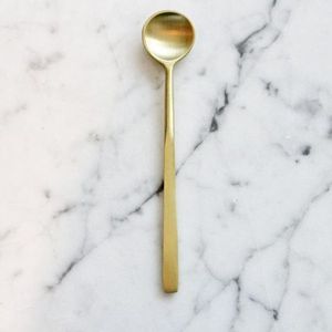 ช้อนชาทำด้วยมือสีทองแบบเรียบช้อนสแตนเลสสำหรับบ้านห้องครัวร้านอาหาร - Product Image 1