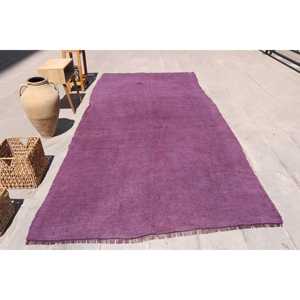 Tapis vintage 5,5x11,5 pieds, grand tapis turc, tapis persan violet brun - Product Image 1