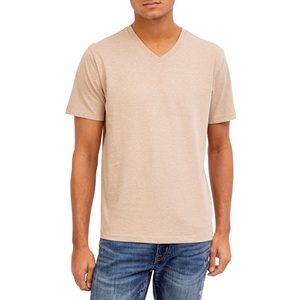 Camisetas de Cuello en V para Hombre, Manga Corta, 100% Algodón, 180 GSM, para Verano, Color Sólido Personalizado, Calidad Premium, al por Mayor, de BD - Product Image 1