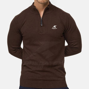 Suéter suave y cómodo de mezcla de algodón con cremallera de cuarto, uso diario transpirable informal con cuello levantado para invierno - Product Image 2