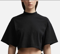T-shirt de yoga à manches courtes pour femme avec logo personnalisé, compression confortable, léger, haut de sport