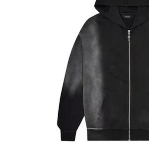 Sweat à capuche en éponge française délavé à l'acide de haute qualité pour hommes Sweat-shirt brodé zippé pour l'hiver Sweatshirts pour hommes de qualité supérieure - Product Image 1