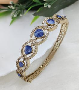 Polki สร้อยข้อมือสุดหรูเปิดใช้งานได้น้อยที่สุดสำหรับผู้หญิงที่สง่างามสวมใส่ได้ทุกวันกำไลข้อมือดีไซน์เนอร์คุณภาพดีน้ำหนักเบา - Product Image 3