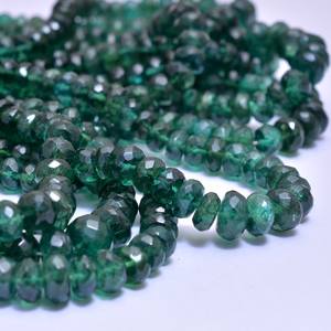 Piedra preciosa de apatita de cromo verde AAA, cuentas facetadas Rondelle de 4mm-6mm, cuentas de piedras preciosas semipreciosas de apatita Natural para la fabricación de joyas - Product Image 2