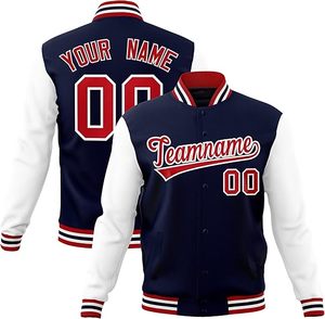 Chaqueta de hombre personalizada con logotipo de estilo callejero de talla grande, diseño universitario, chaqueta de cuero Letterman Varsity bordada con Flash - Product Image 2