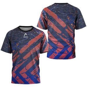 2024 New Men's Sport T-shirt Summer Leisure Short Sleeve Head <b>Badminton</b> Table Tennis Training Breathable Quick Drying O-Neck Top - Product Image 2
