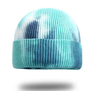 Trending Unisex Color Blocking Beanie Hat 100% Acrylic Ribbed Knit <b>Winter</b> Casual for Adults Black and Brown Contrast Design - Product Image 6
