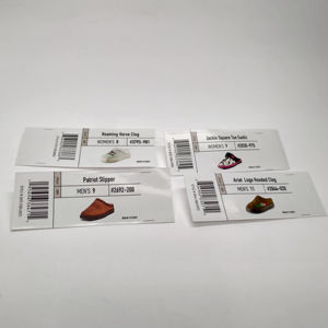Autocollant d'étiquette d'emballage de produit personnalisé pour la vente au détail avec code-barres Guide d'information sur les tailles de prix Chaussures et vêtement Étiquette de boîte en carton - Product Image 5