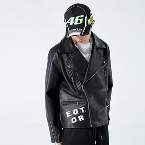 High Quality Advanced Fashion Men's Streetwear Motorcycle Jacket Zip Design Turn-Down Collar Glossy Sheep Skin <b>Coat</b> <b>Fur</b> - Product Image 2