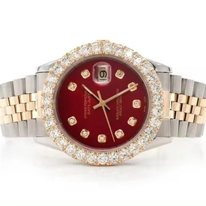 Iced Out Moissanite Watch Reloj de lujo de acero inoxidable de dos tonos Bisel Movimiento automático Reloj de pulsera para hombres a un precio asequible - Product Image 1