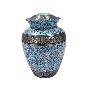 Blue Cremation Urns <b>for</b> Adult <b>Ashes</b> <b>for</b> Funeral High Quality Metal Cremation Antique Keepsake Handmade Wholesale Funeral Urn - Product Image 1
