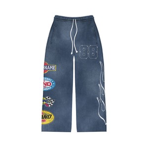 ชุดวอร์มแนวสตรีทแวร์สำหรับแข่งรถชุดโอเวอร์ไซส์ใส่ได้ทั้งชายและหญิงเสื้อมีฮู้ดและกางเกงแนววินเทจซักได้ตามต้องการ - Product Image 4