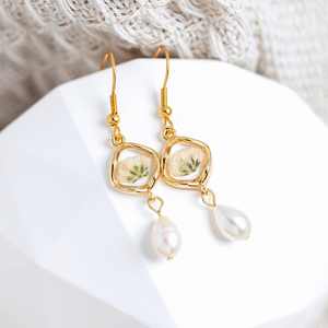 Custom Color <b>Resin</b> Stud Earrings | Handmade Artistic Stud Earrings | Trendy Womens Vintage Traditional Wedding Party Fashion - Product Image 2